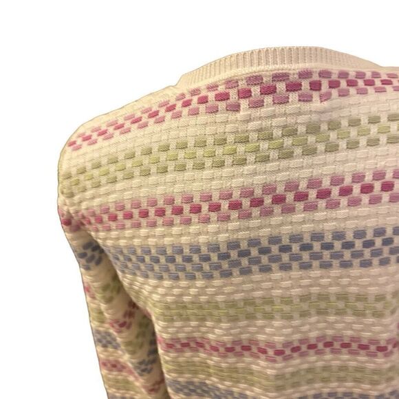 Alfred Dunner White Multicolored Stripes Faux Sweater Set Sz L petite - Picture 7 of 12